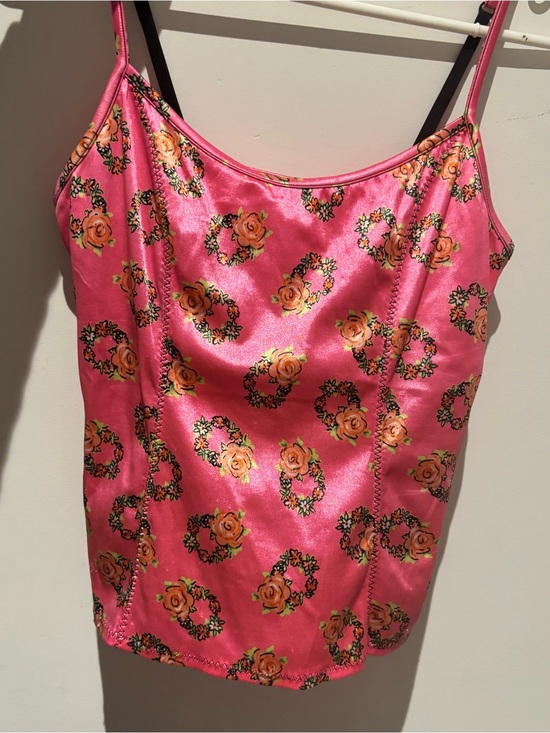 Tops - Vintage Betsey Johnson Silky Corset Stitch Cami 2000's